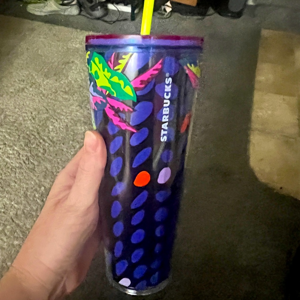 NEW FLORAL/BLUE/STARBUCKS TUMBLER